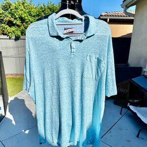 Johnnie-O Castaway Linen Blend Galapgos Green Polo Shirt Men's Sz XXL $98